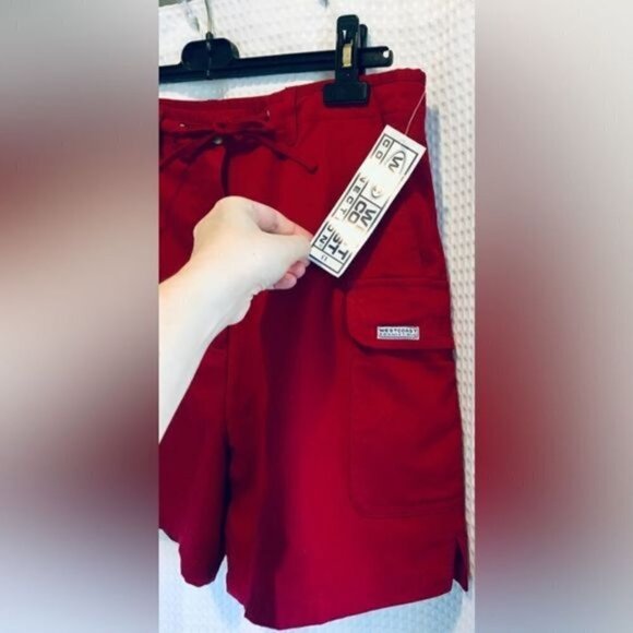 Women’s West‎ Coat Connection high waisted Y2K red Cargo Y2K Shorts size 13 - Picture 3 of 12